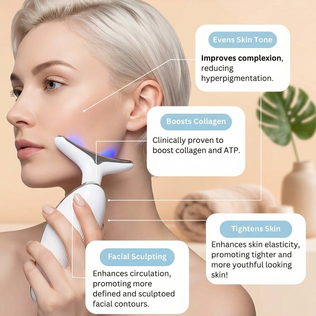 3-In-1 LED Facial Sculpting Device for Visibly Firmer, Radiant and Sculpted Skin