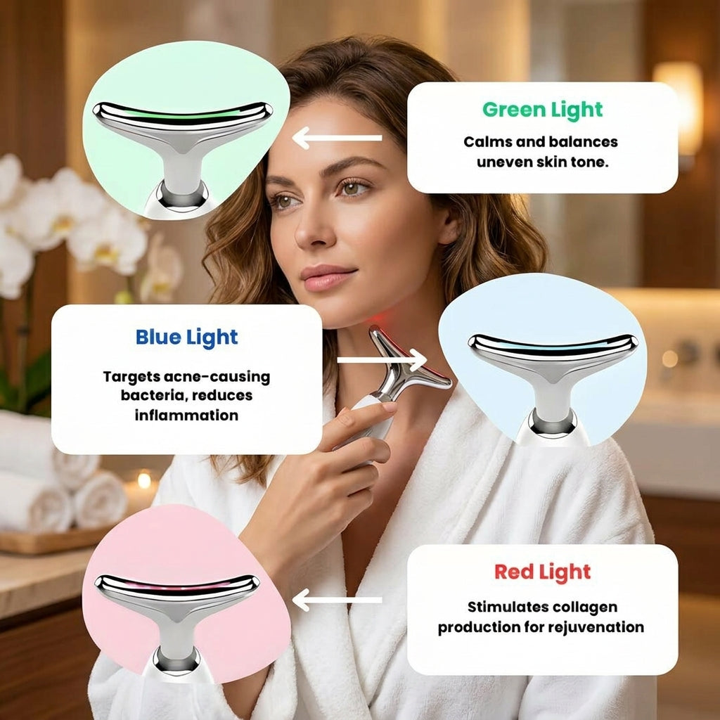 3-In-1 LED Facial Sculpting Device for Visibly Firmer, Radiant and Sculpted Skin