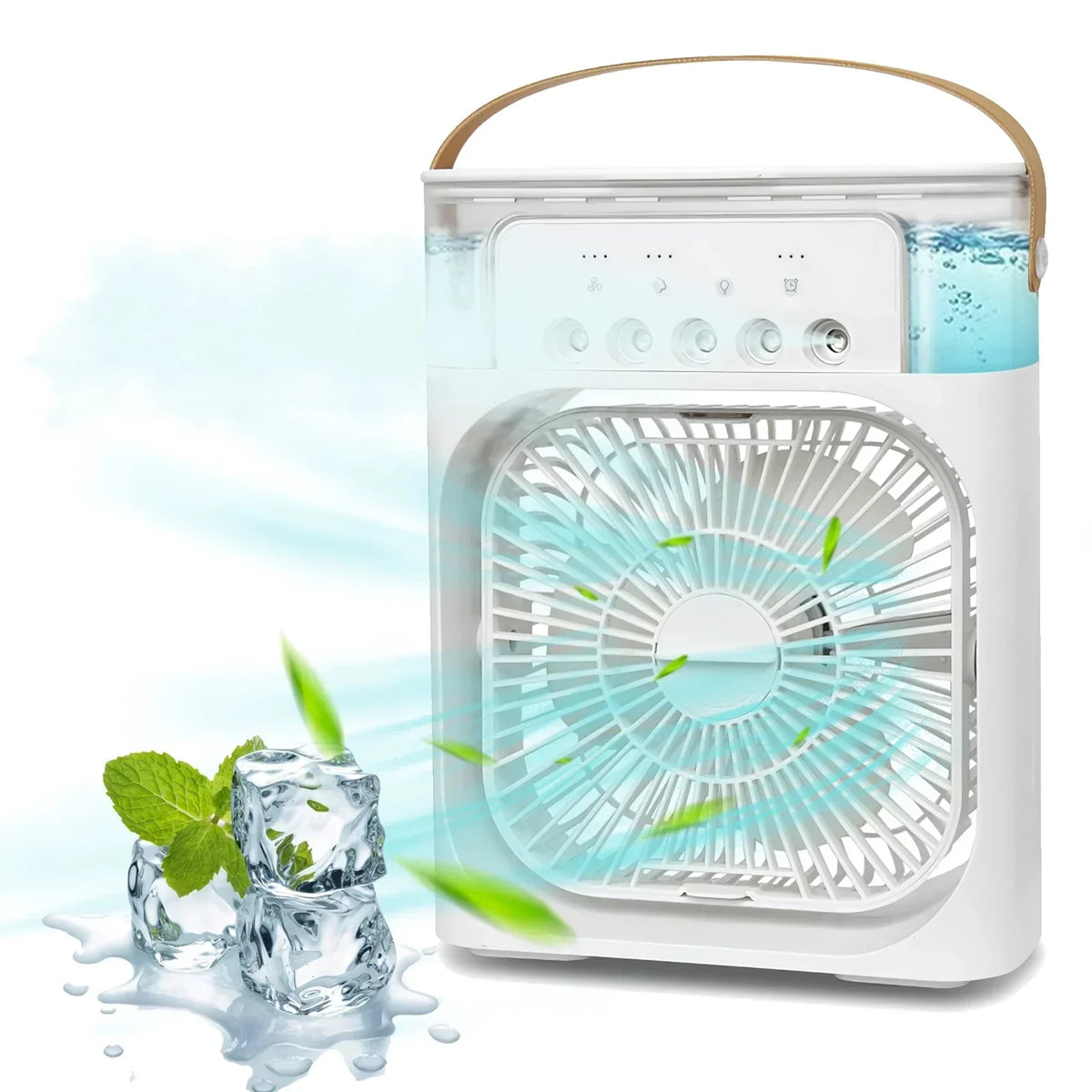 3-In-1 Portable Air Cooler with Humidifier and LED Night Lights