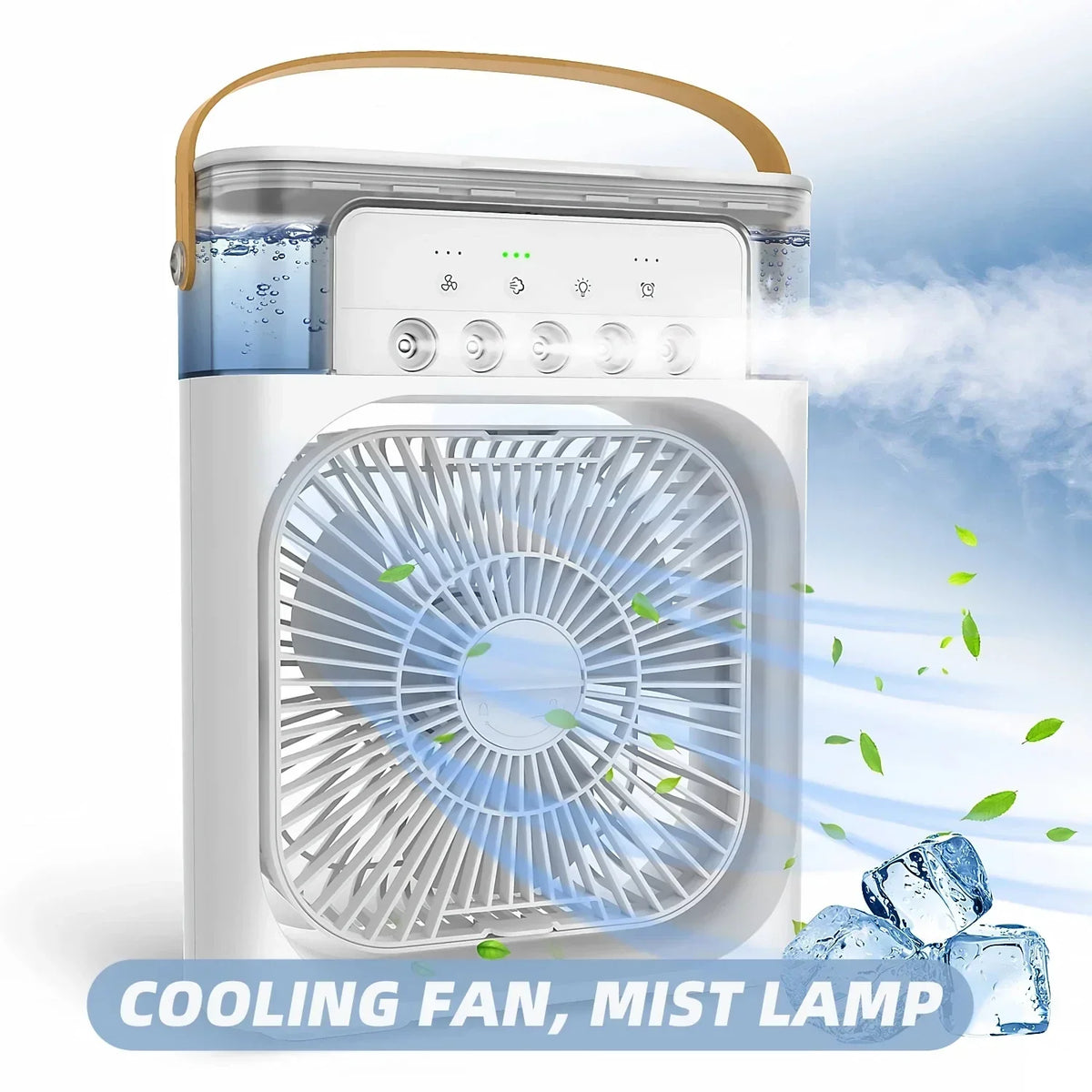3-In-1 Portable Air Cooler with Humidifier and LED Night Lights