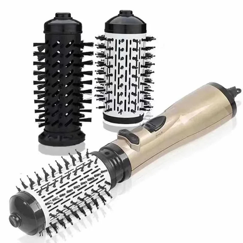 3-In-1 Rotating Hair Dryer and Styler with Temperature Control for Easy Curls and Waves