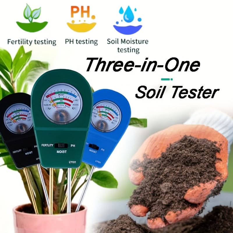 3-In-1 Soil Tester for Moisture, Nutrient Content and pH Value for Healthy Plants