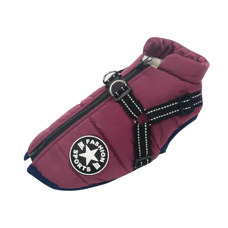 3-In-1 Waterproof and Wind-Resistant Winter Dog Jacket