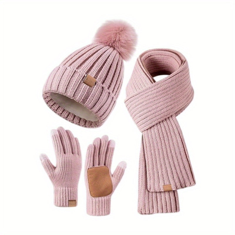 3-In-1 Winter Set – Warm Knit Beanie, Scarf, and Gloves