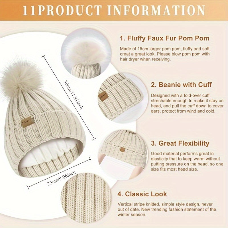 3-In-1 Winter Set – Warm Knit Beanie, Scarf, and Gloves