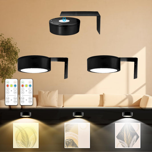 3-Pack Battery-Operated Picture Lights with Remote Control, Dimmable LED Art Display Lighting with 3 Color Modes
