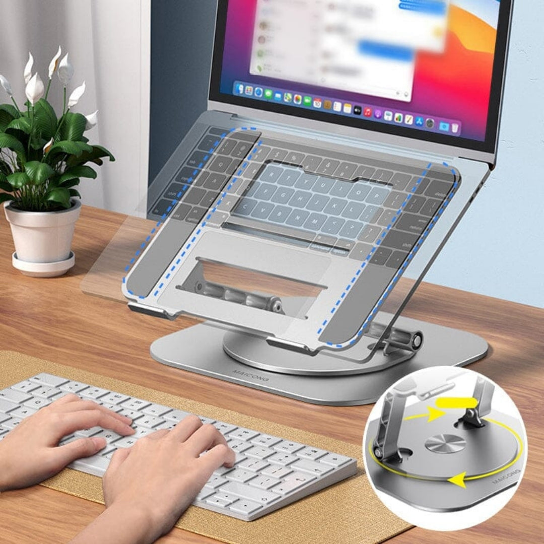 360° Rotating Aluminium Laptop and Tablet Stand Holder