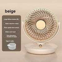 360° Rotating Table Fan | 3-Speed Rechargeable USB Desk Fan | Quiet & Compact Portable Fan for Home, Office & Bedroom