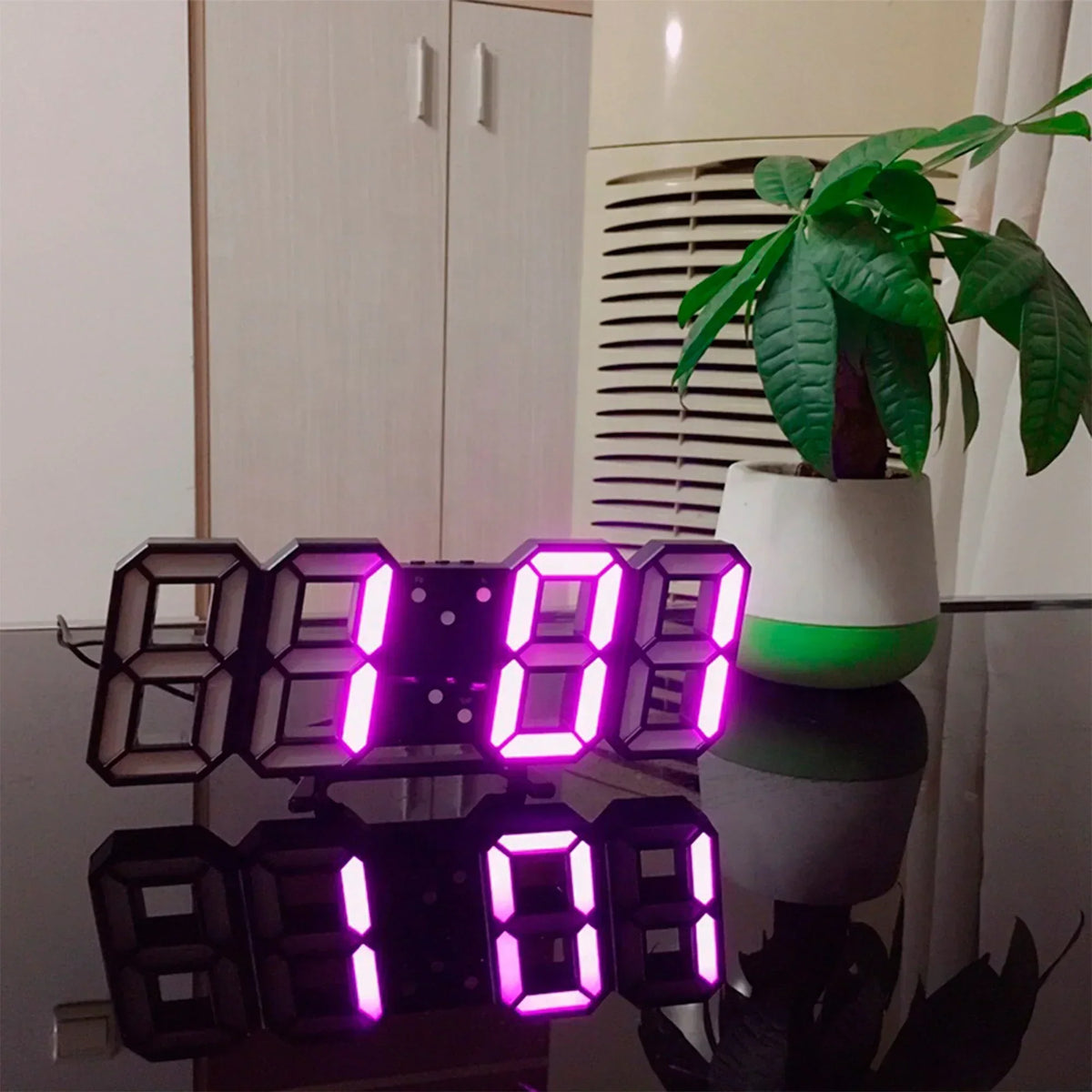 3D LED Wall Clock – Modern Digital Clock with Dimmable Lighting