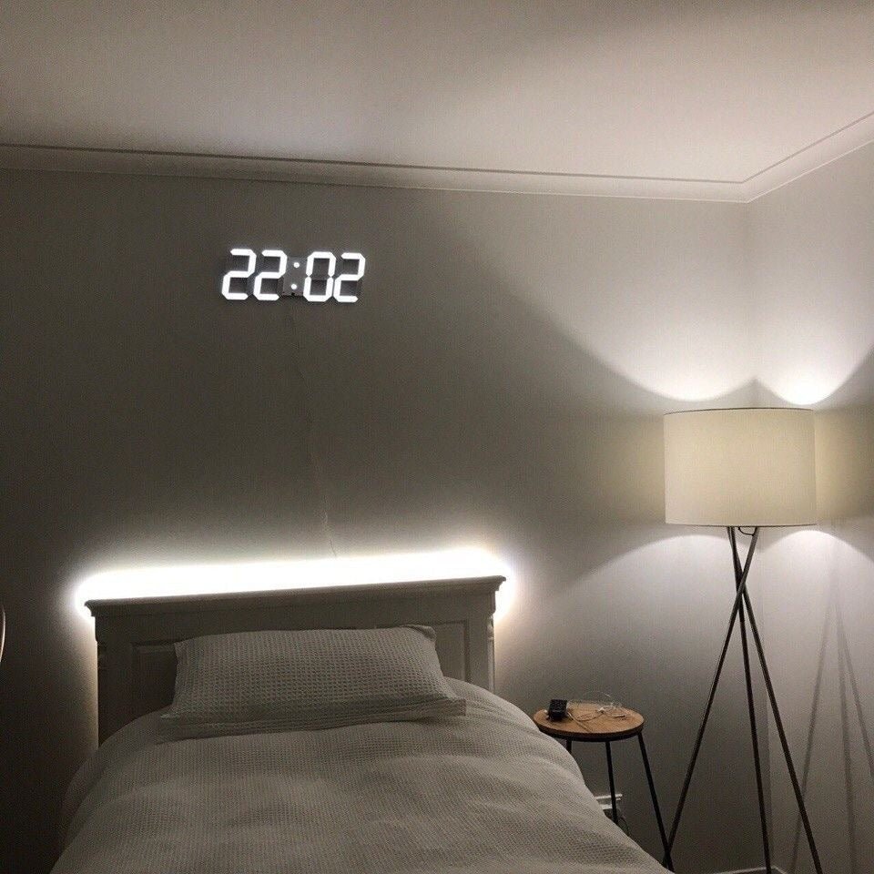 3D LED Wall Clock – Modern Digital Clock with Dimmable Lighting