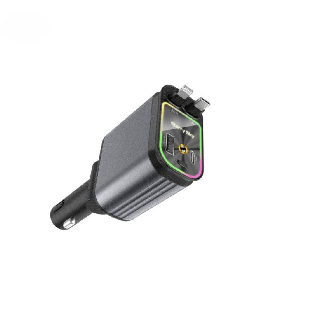 4-In-1 Fast Car Charger with RGB Starry Sky Light