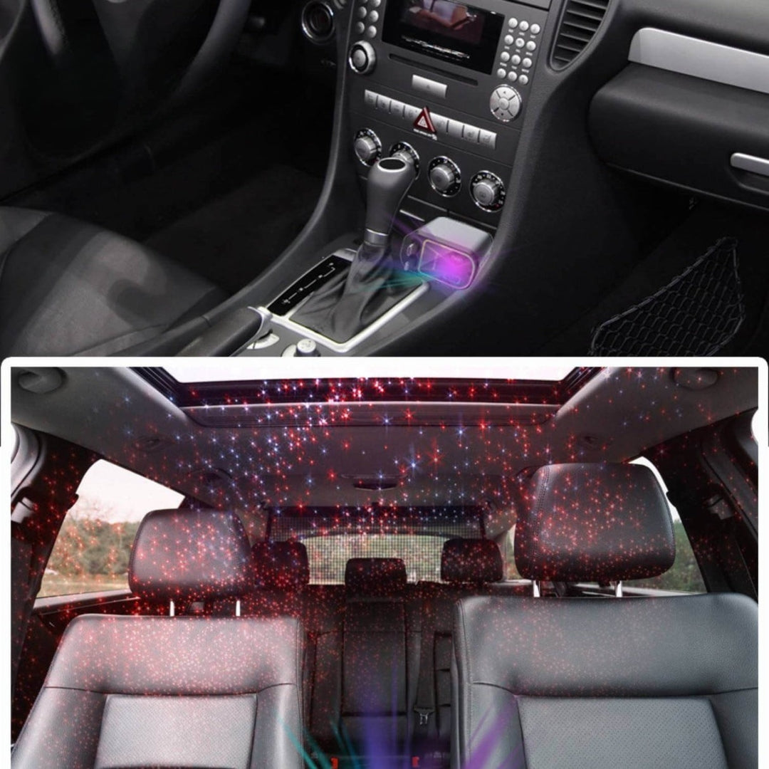 4-In-1 Fast Car Charger with RGB Starry Sky Light
