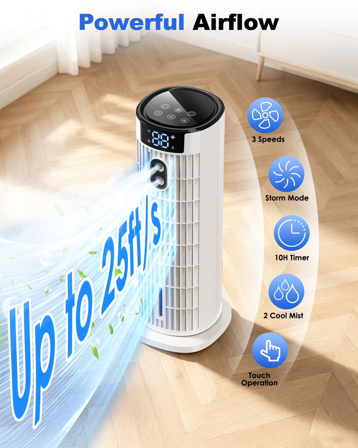 4-In-1 Portable Air Cooler with Remote Control and Mist Function