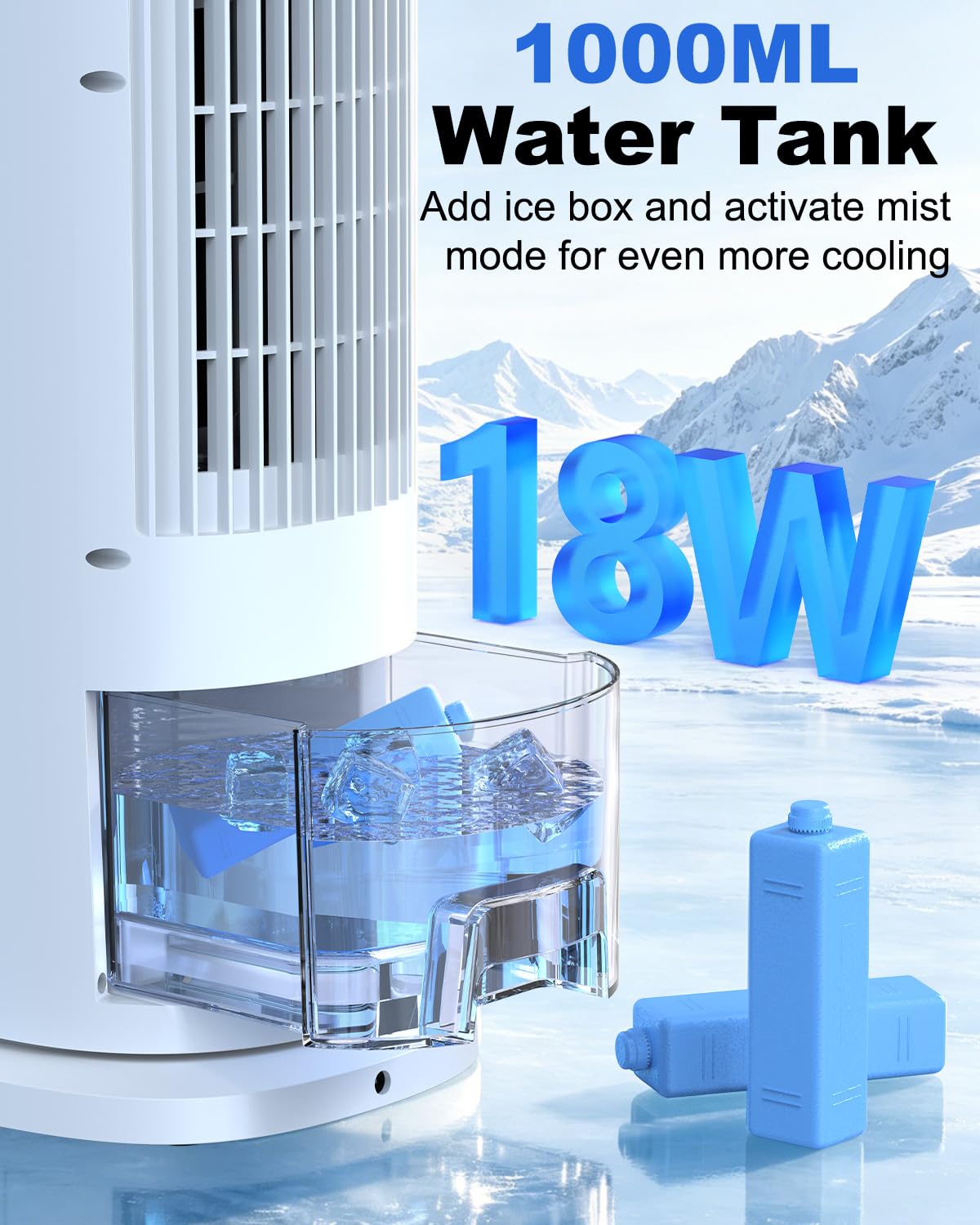 4-In-1 Portable Air Cooler with Remote Control and Mist Function