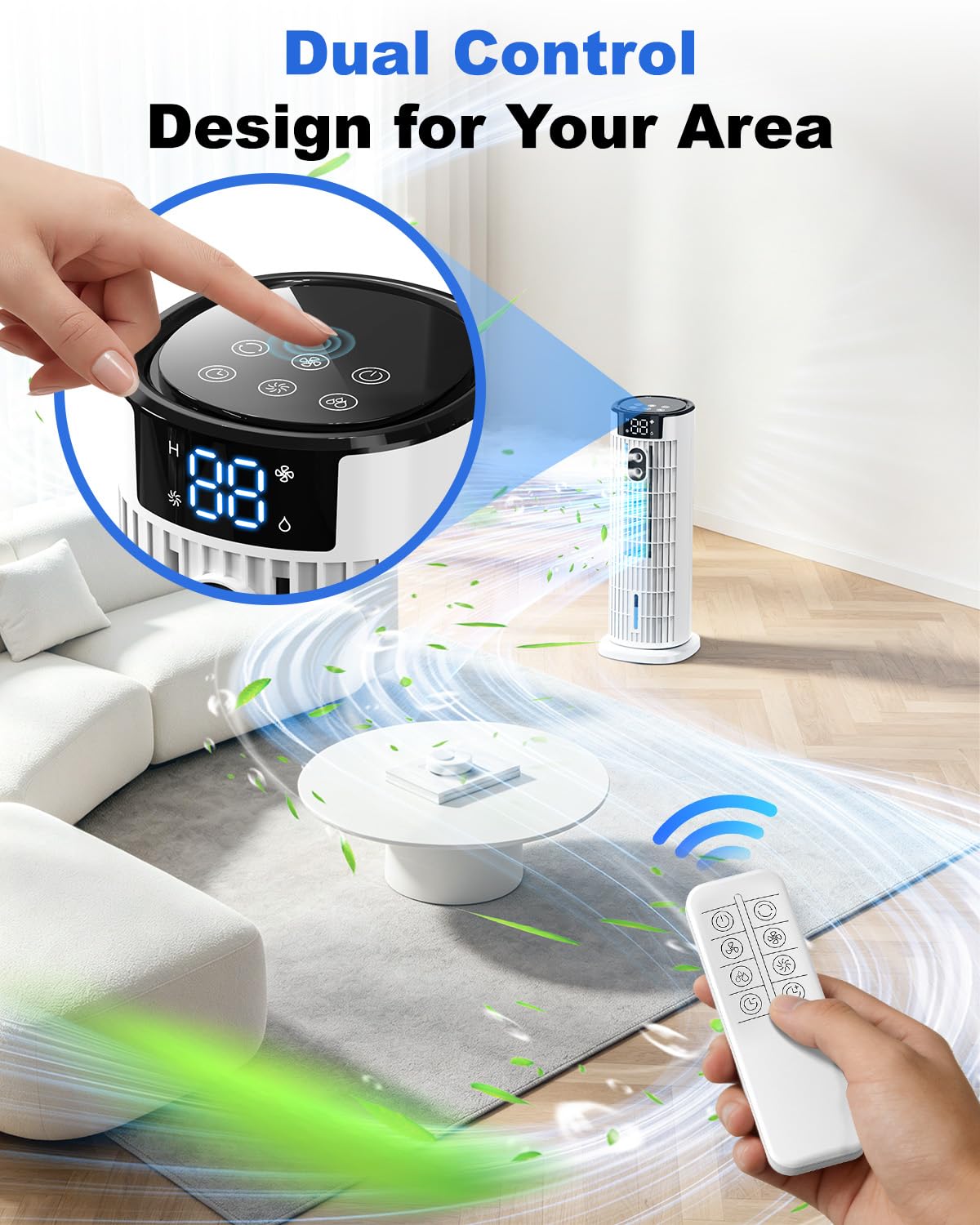 4-In-1 Portable Air Cooler with Remote Control and Mist Function