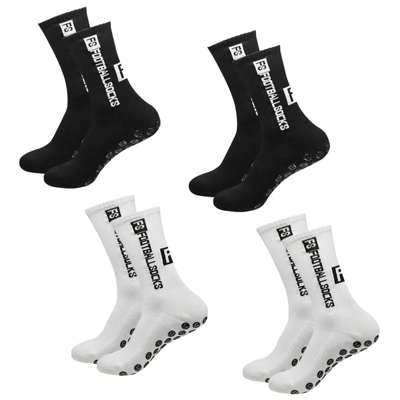 4 Pairs of Anti-Slip Rubber Grip Sports Soccer Socks