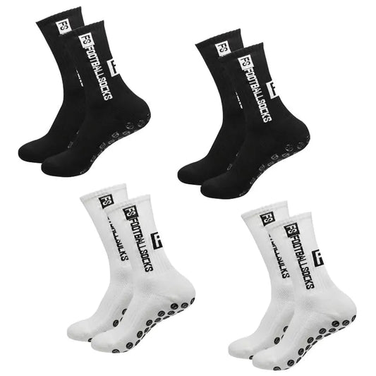 4 Pairs of Anti-Slip Rubber Grip Sports Soccer Socks