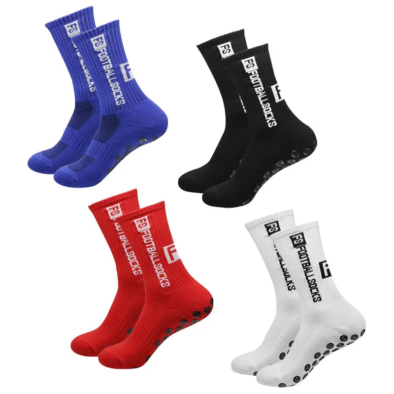4 Pairs of Anti-Slip Rubber Grip Sports Soccer Socks