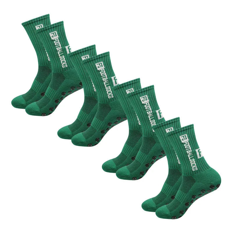 4 Pairs of Anti-Slip Rubber Grip Sports Soccer Socks