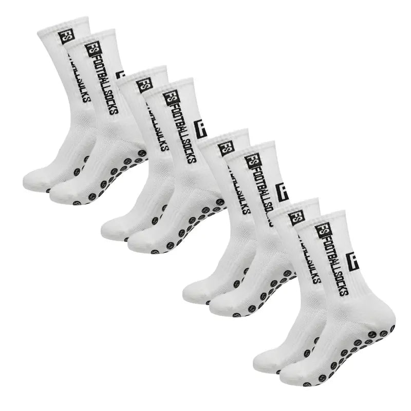 4 Pairs of Anti-Slip Rubber Grip Sports Soccer Socks