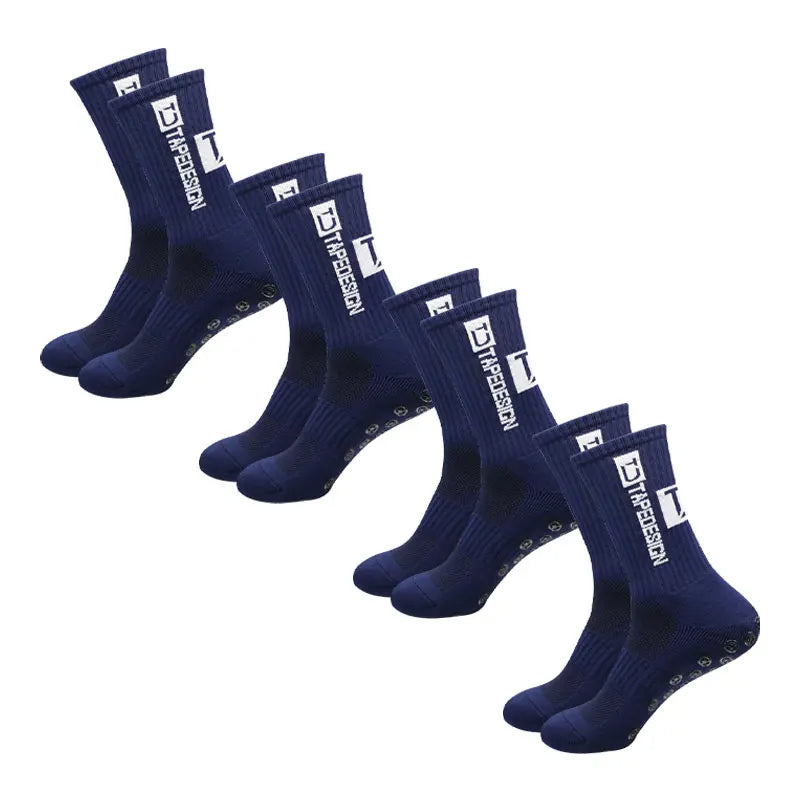 4 Pairs of Anti-Slip Rubber Grip Sports Soccer Socks