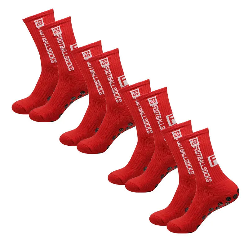 4 Pairs of Anti-Slip Rubber Grip Sports Soccer Socks