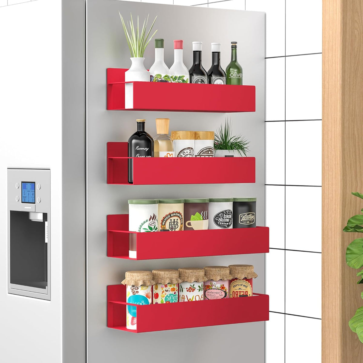4-Piece Magnetic Spice Rack Set
