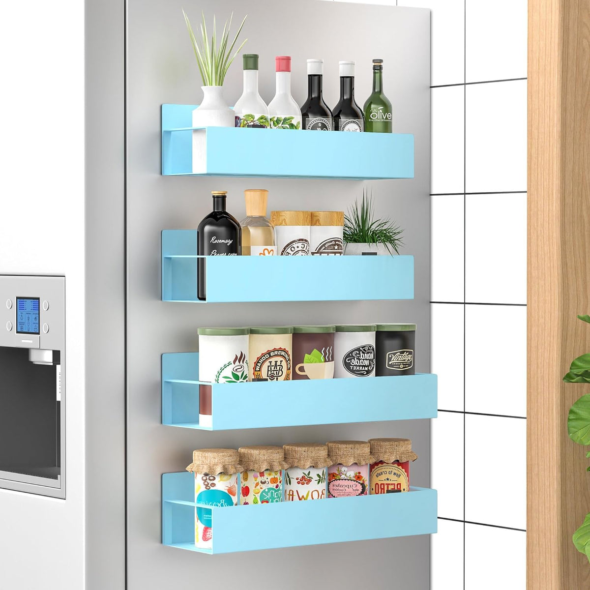 4-Piece Magnetic Spice Rack Set