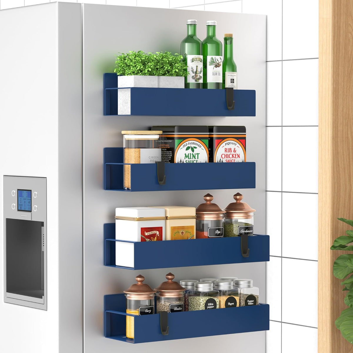 4-Piece Magnetic Spice Rack Set