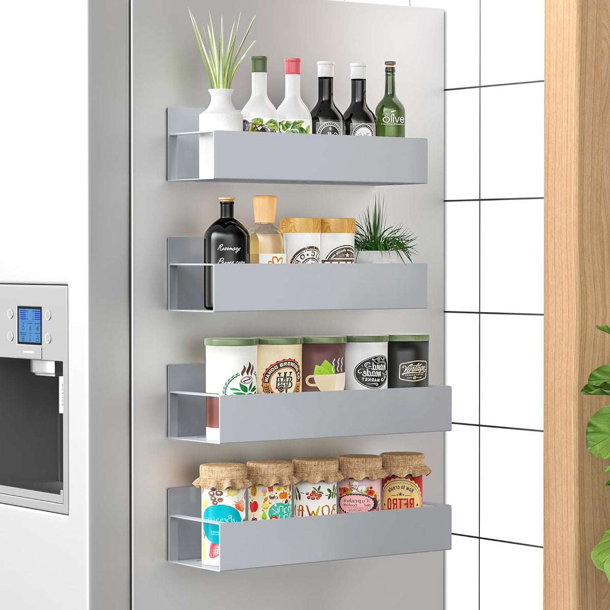 4-Piece Magnetic Spice Rack Set