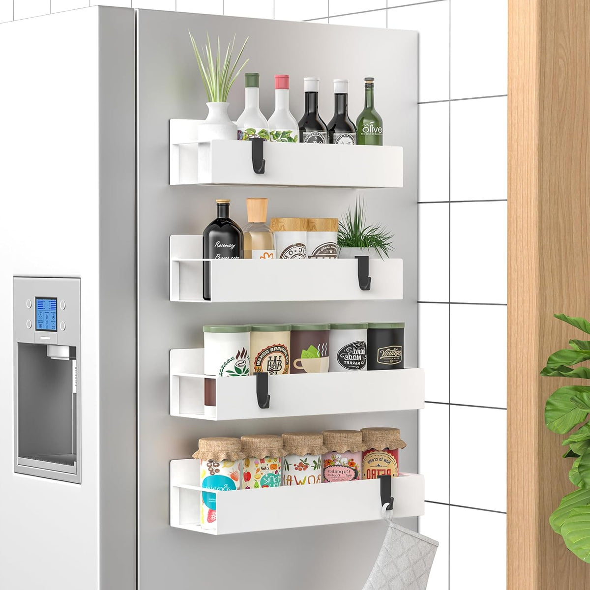 4-Piece Magnetic Spice Rack Set