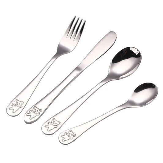 4-Piece Toddler Stainless Steel Utensil Set