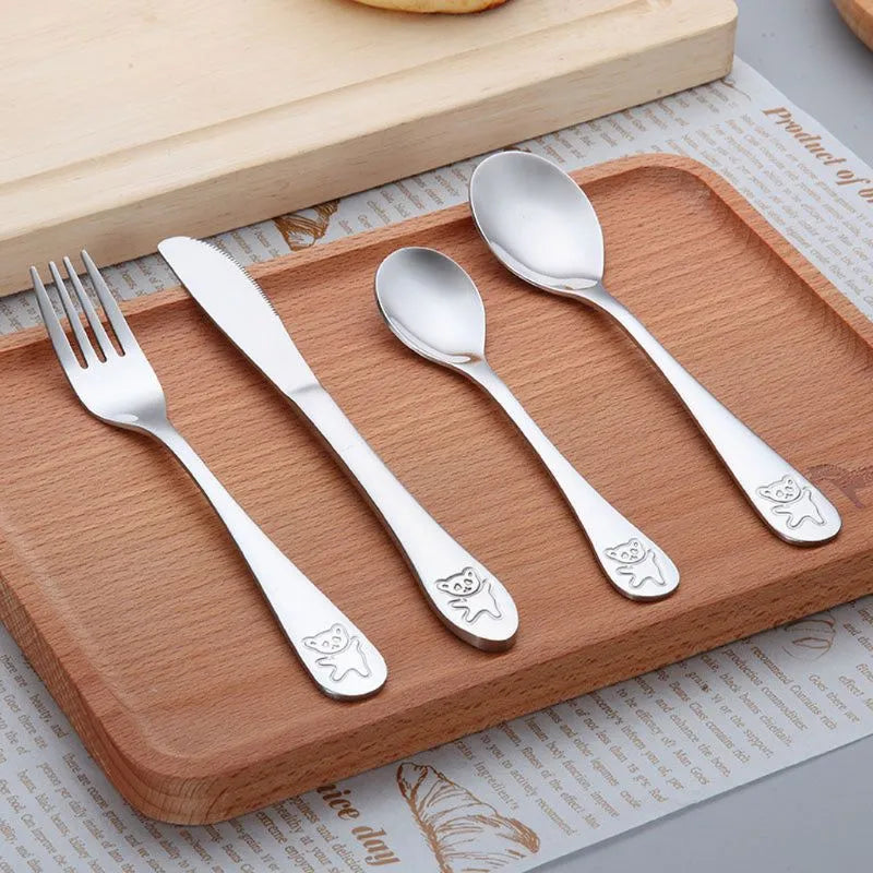 4-Piece Toddler Stainless Steel Utensil Set