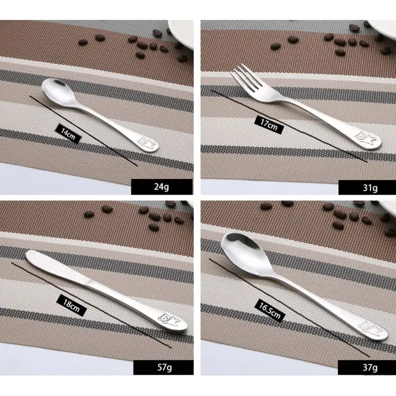 4-Piece Toddler Stainless Steel Utensil Set