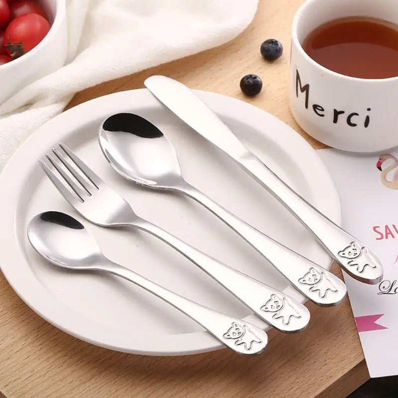 4-Piece Toddler Stainless Steel Utensil Set
