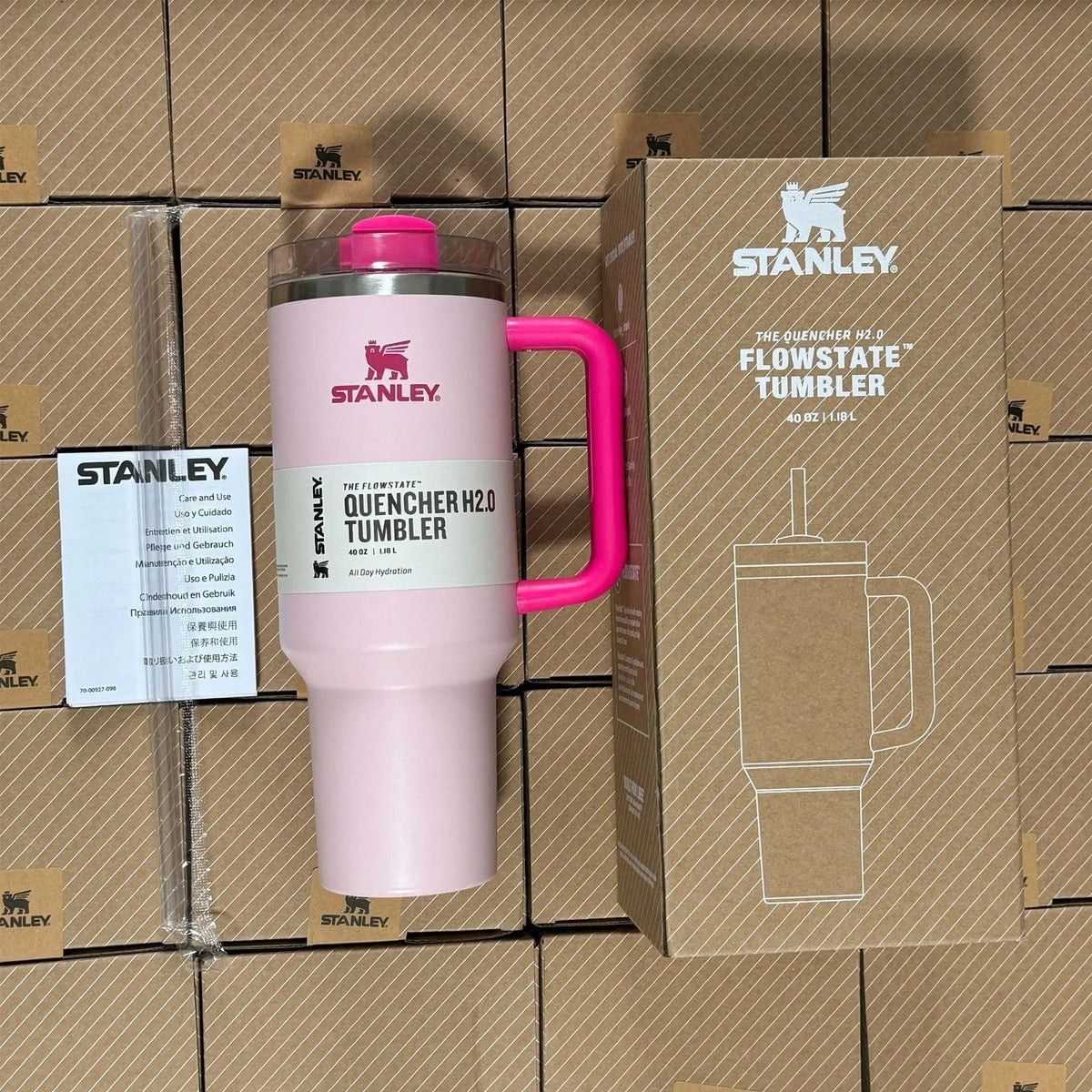 40 Oz Insulated Stainless Steel Travel Mug with Handle and Straw - Leak-Proof
