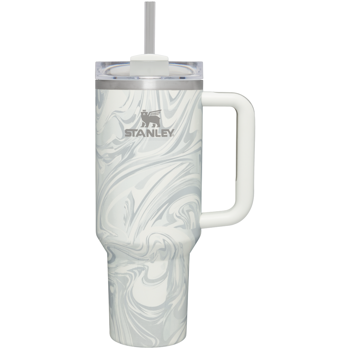 40 Oz Insulated Stainless Steel Travel Mug with Handle and Straw - Leak-Proof