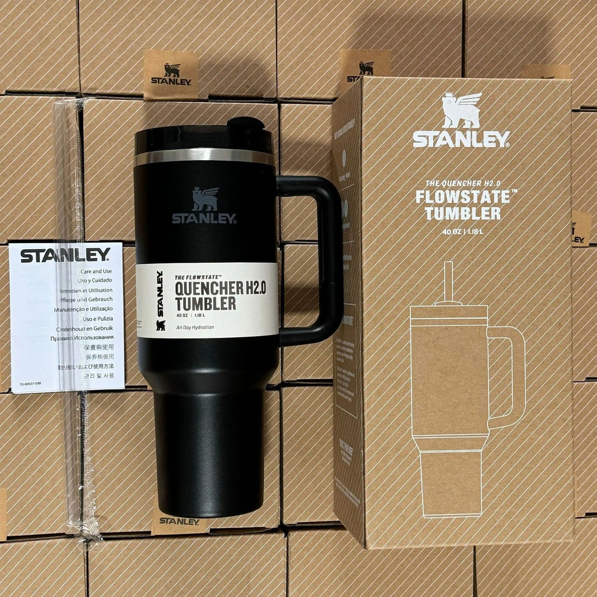 40 Oz Insulated Stainless Steel Travel Mug with Handle and Straw - Leak-Proof
