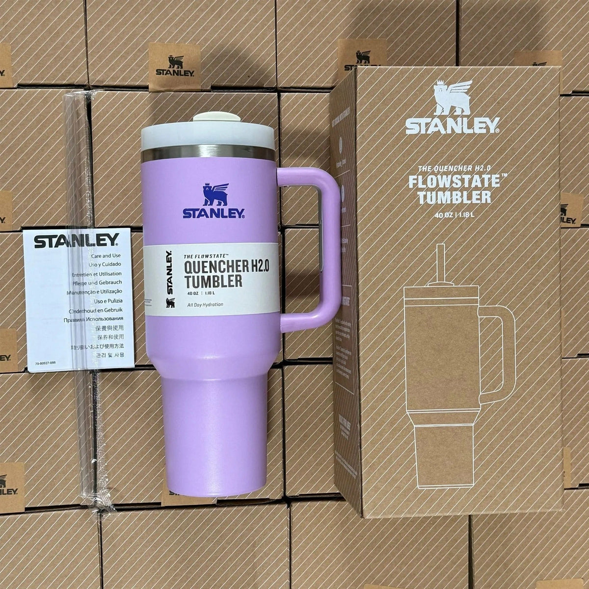 40 Oz Insulated Stainless Steel Travel Mug with Handle and Straw - Leak-Proof