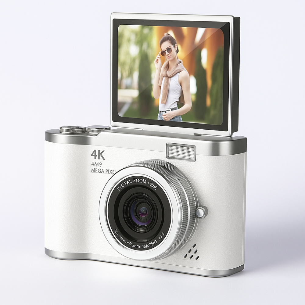 4K Digital Camera with Flip Screen and Vlogging Video Recorder