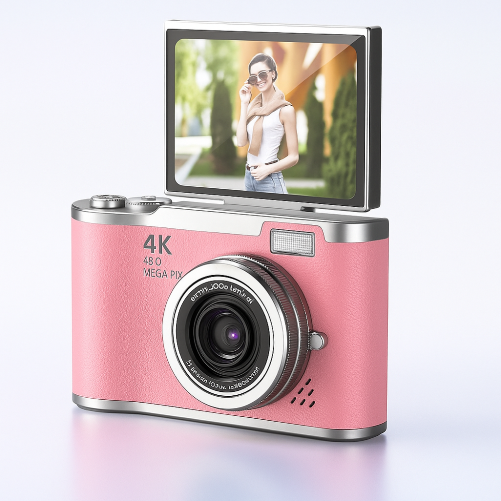 4K Digital Camera with Flip Screen and Vlogging Video Recorder
