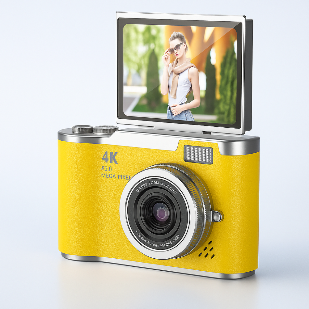 4K Digital Camera with Flip Screen and Vlogging Video Recorder