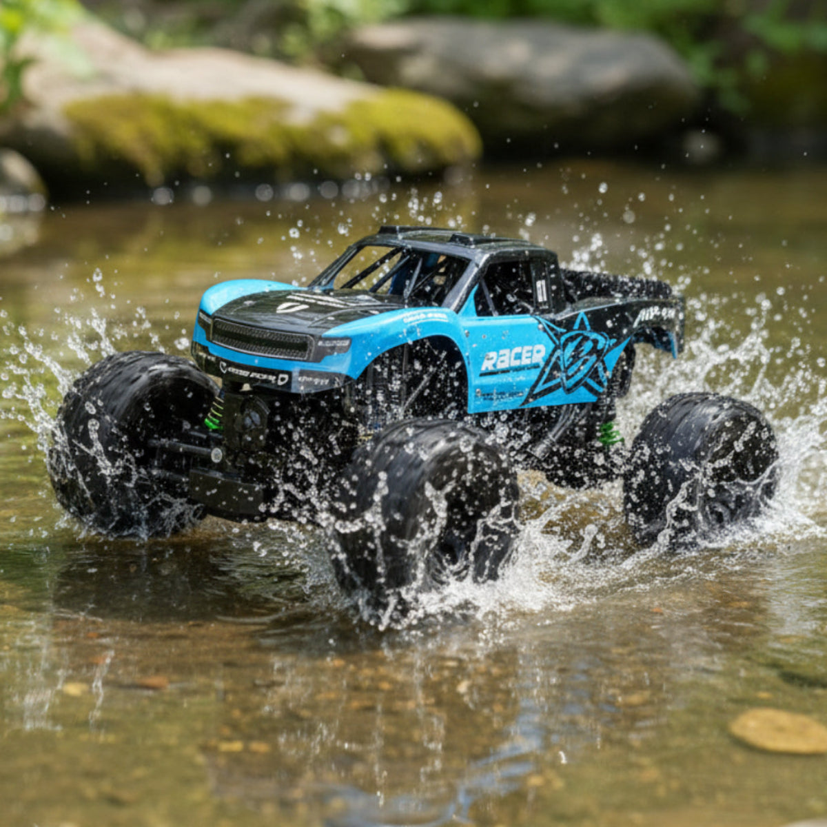 4WD Amphibious RC Monster Truck with 2.4GHz Remote Control All-Terrain