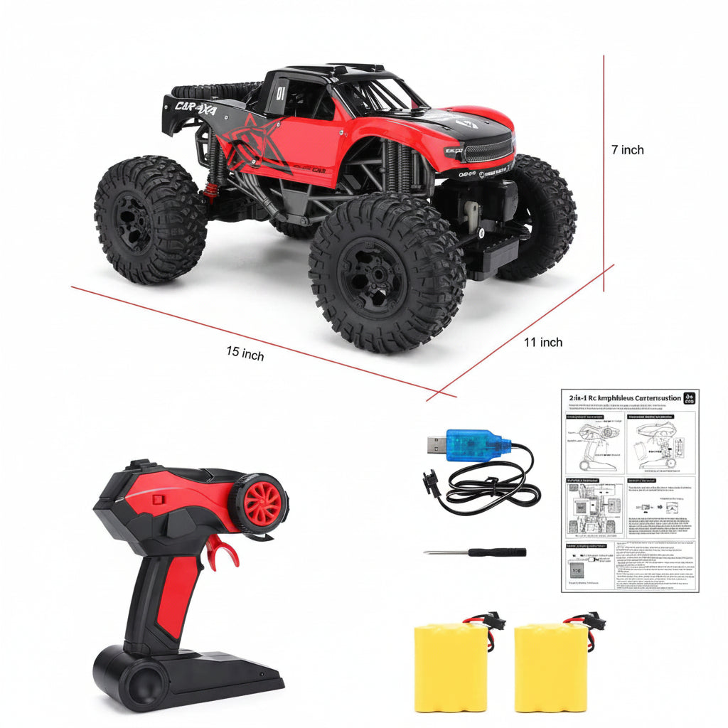 4WD Amphibious RC Monster Truck with 2.4GHz Remote Control All-Terrain