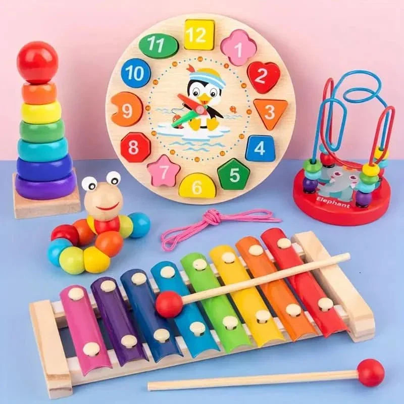 5-In-1 Wooden Montessori Activity Set for Babies