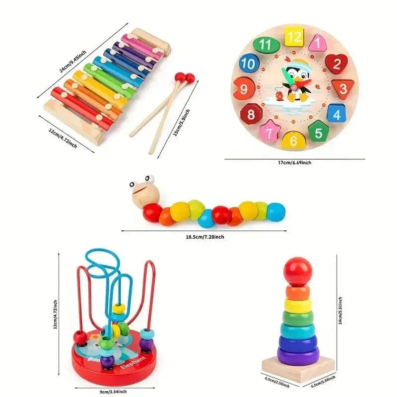 5-In-1 Wooden Montessori Activity Set for Babies