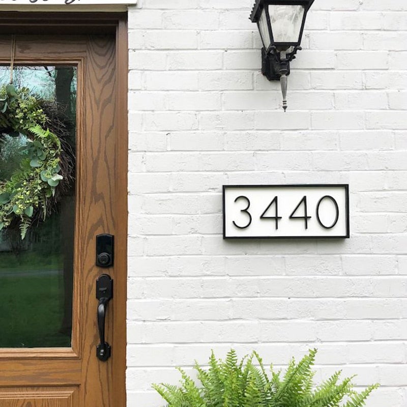 5-Inch Modern Floating House Numbers and Letters in Zinc Alloy for Outdoor Wall Decor