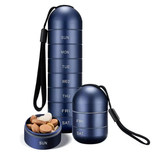 7-Day Weekly Cylindrical Pill Box