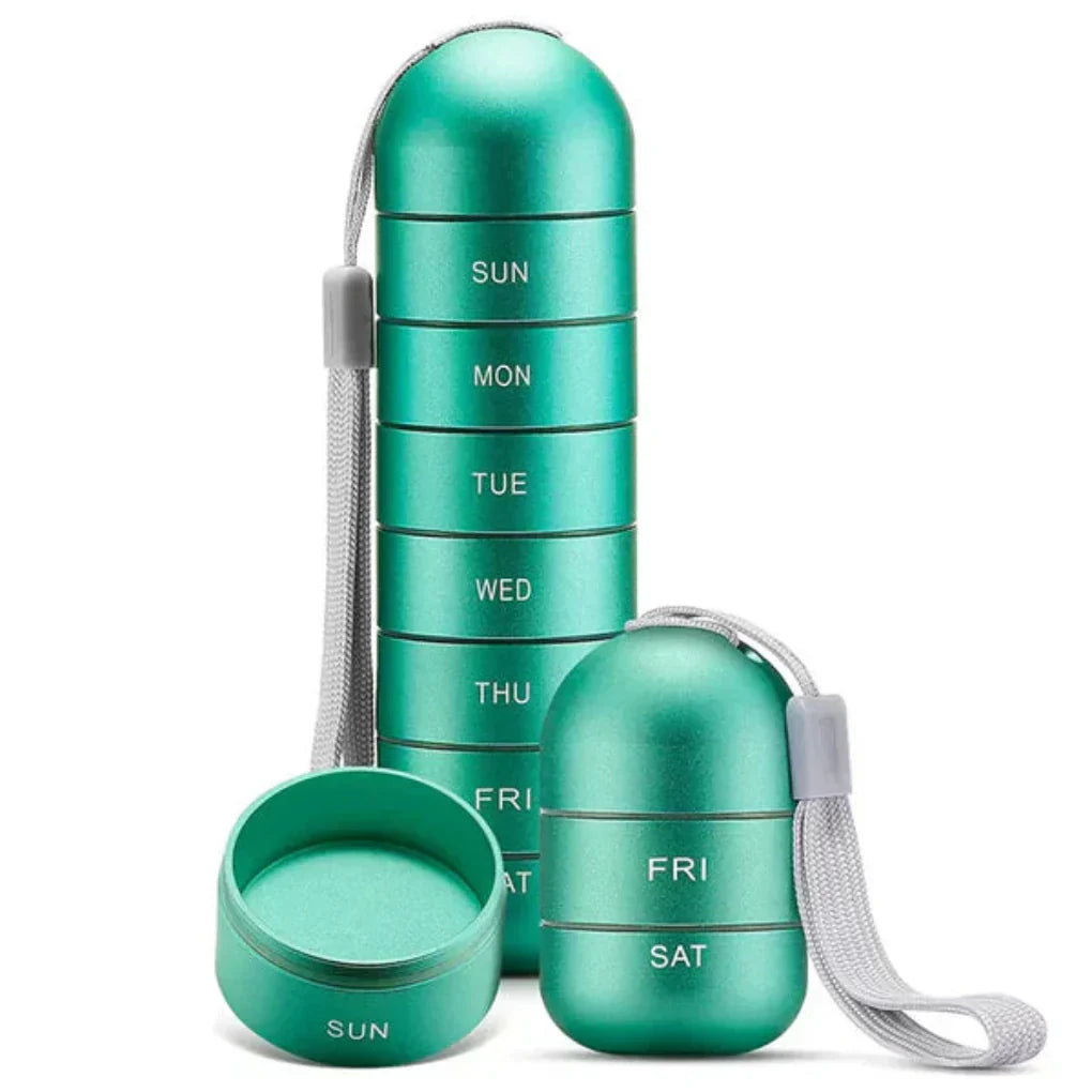 7-Day Weekly Cylindrical Pill Box