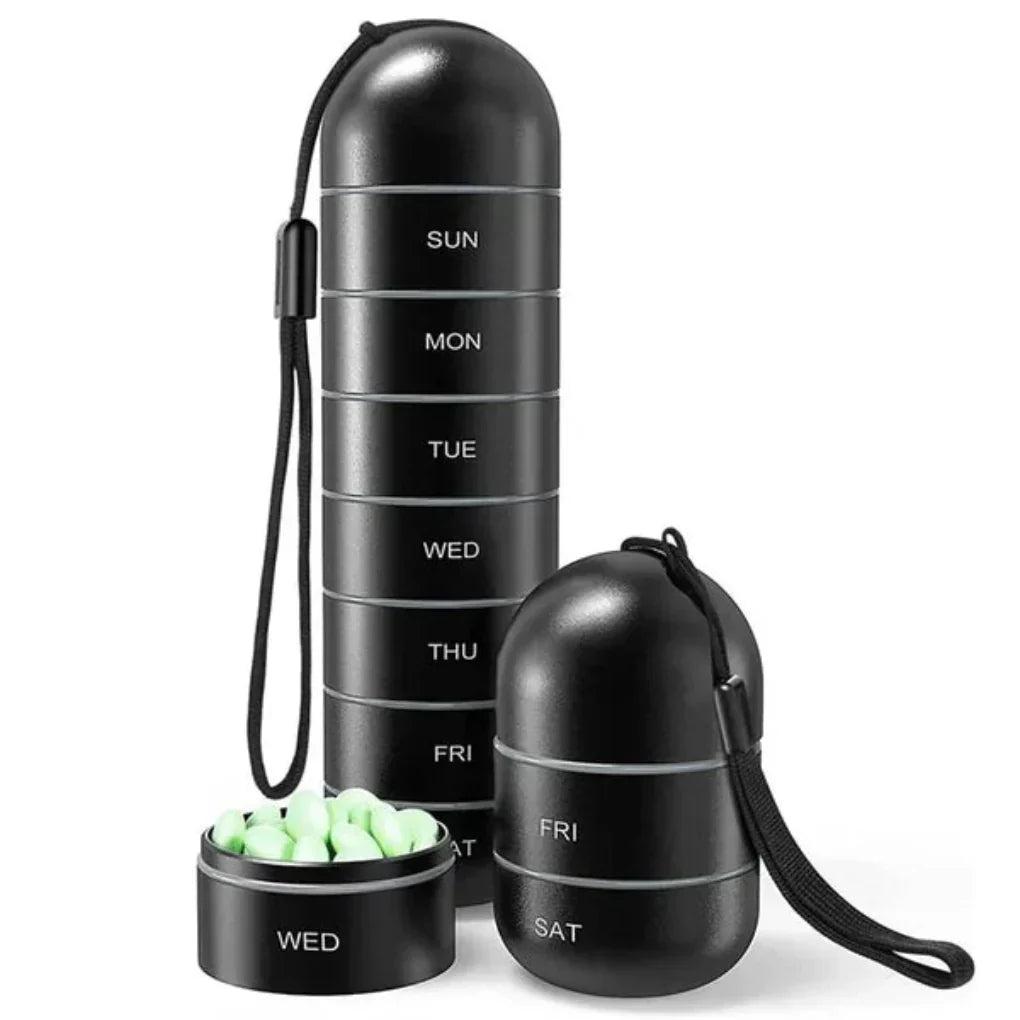 7-Day Weekly Cylindrical Pill Box